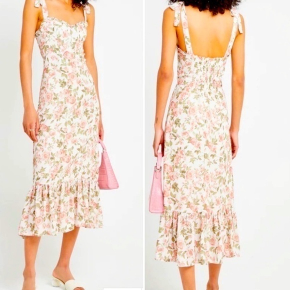 O.P.T.  Rose Floral Midi dress, size M, NWT